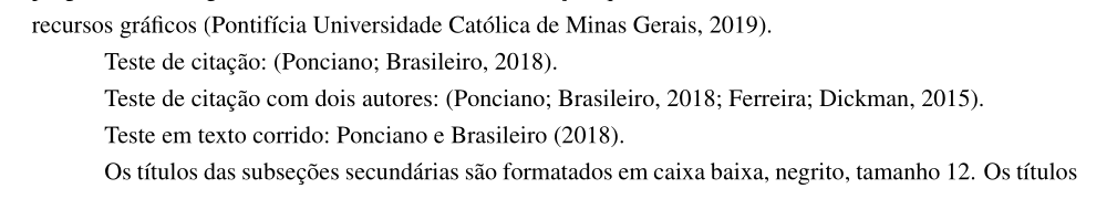 Exemplo visual de citação no texto